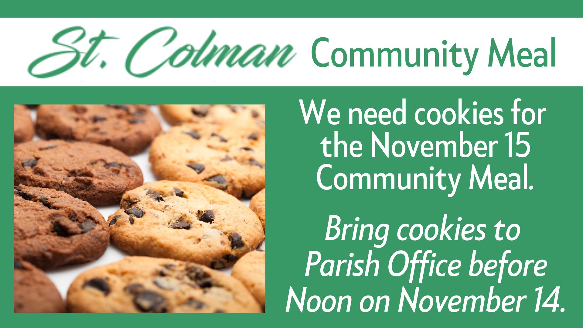 St. Colman Community Meal Desserts